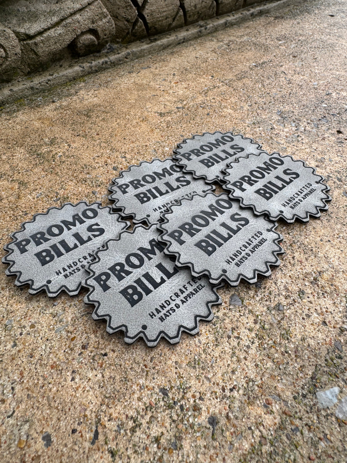 Gray Premium Leatherette Patches