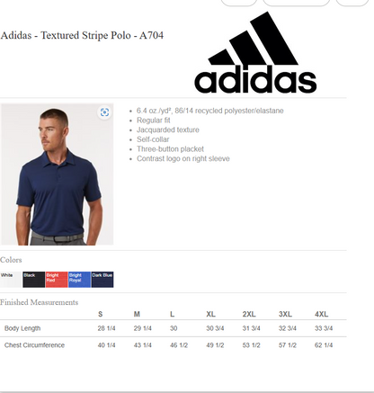 Custom Adidas Stripe Polo