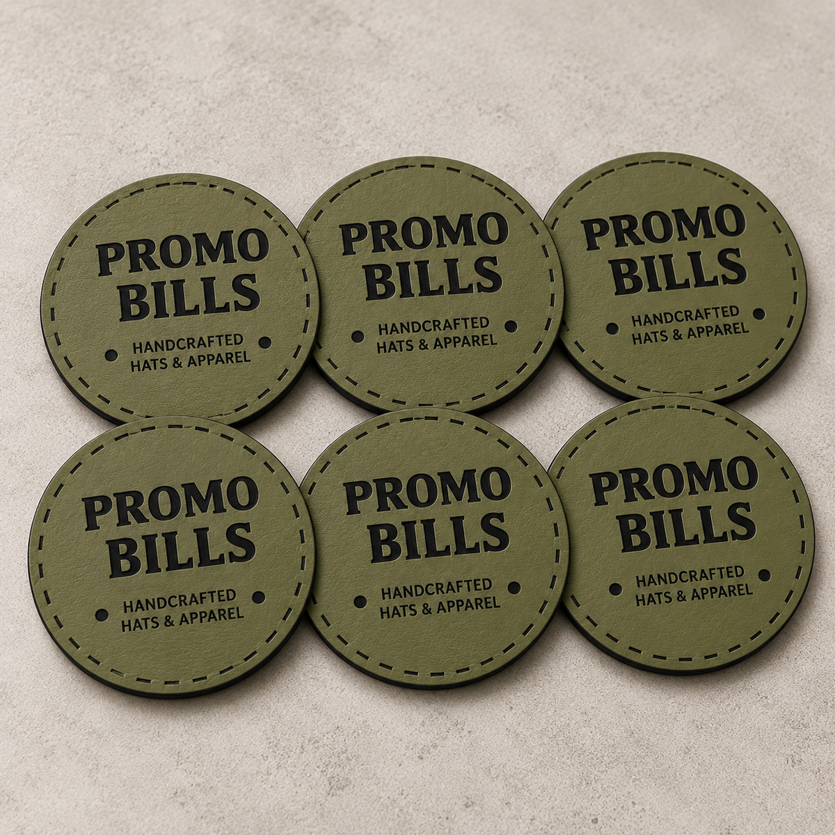 Olive Green Leatherette Patches