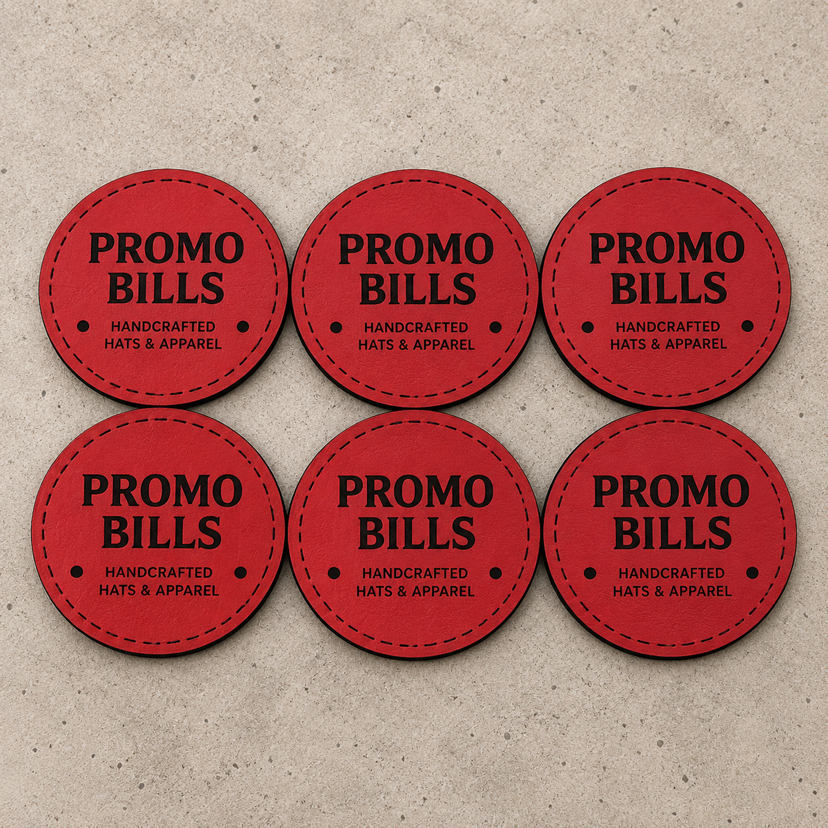 Red Leatherette Patches