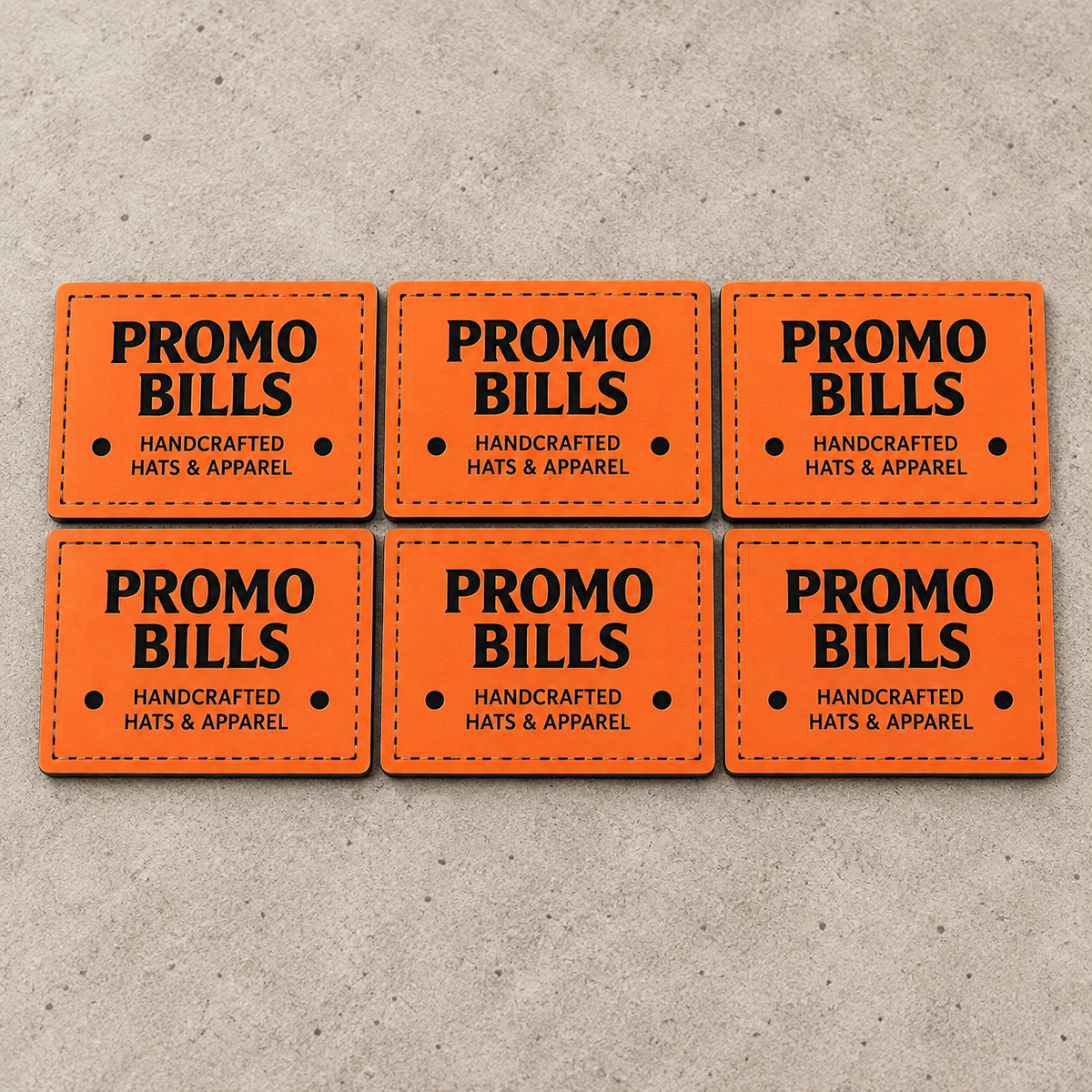 Neon Orange Leatherette Patches